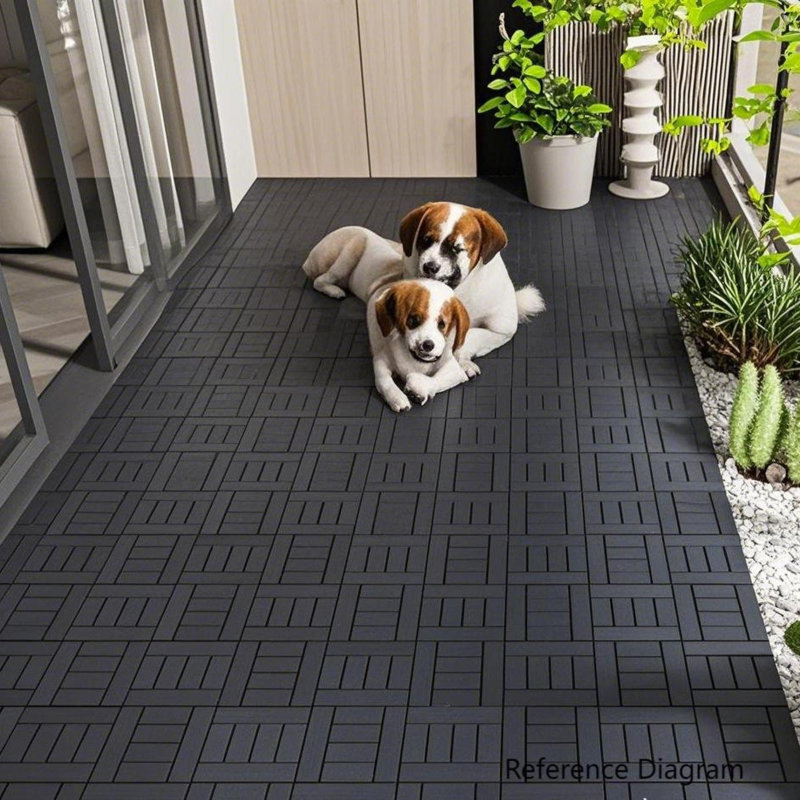Carreaux de terrasse en polypropylène emboîtables pour une installation facile à l'extérieur et à l'intérieur - Solution élégante pour patio et balcon modernes
