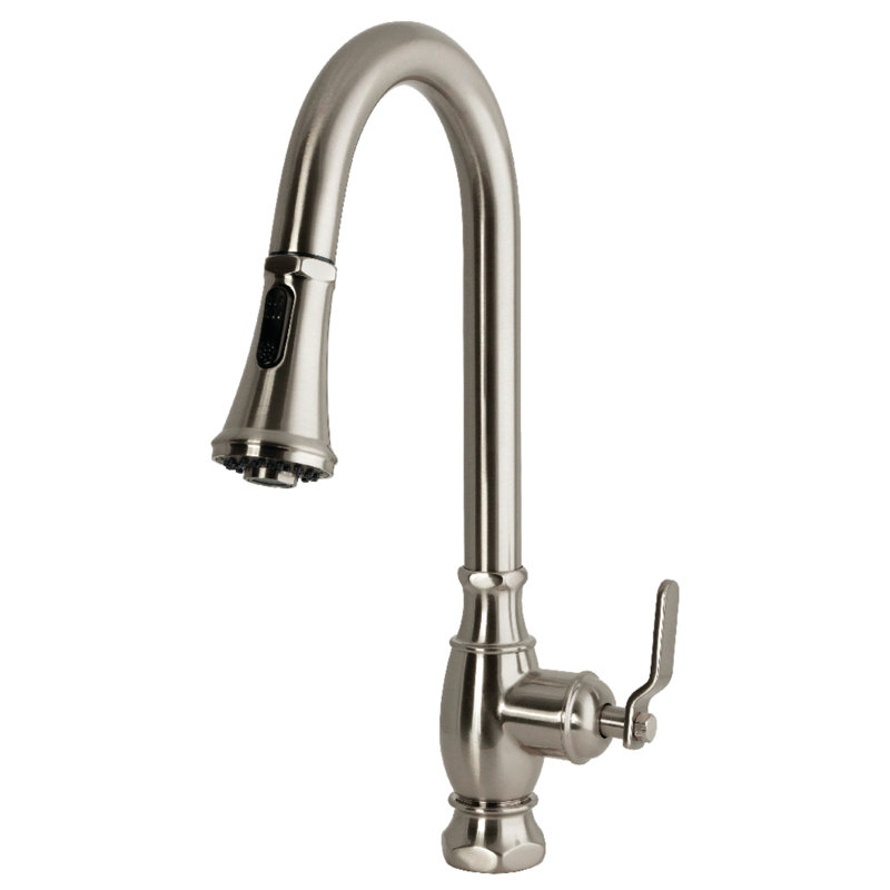 Kingston Brass Whitaker Single-Handle Pull-Down Kitchen Faucet, Brushed Nickel
