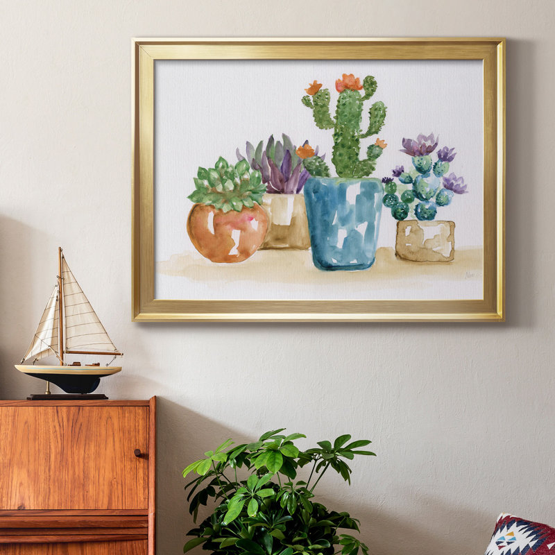 Summer Succulents II - peinture encadrée, Gold Framed Canvas, H 18,5 po x l 24,5 po x P 1,5 po