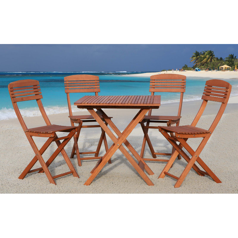 Fountain 4 - Person Wood Patio Dining Set with Square Table