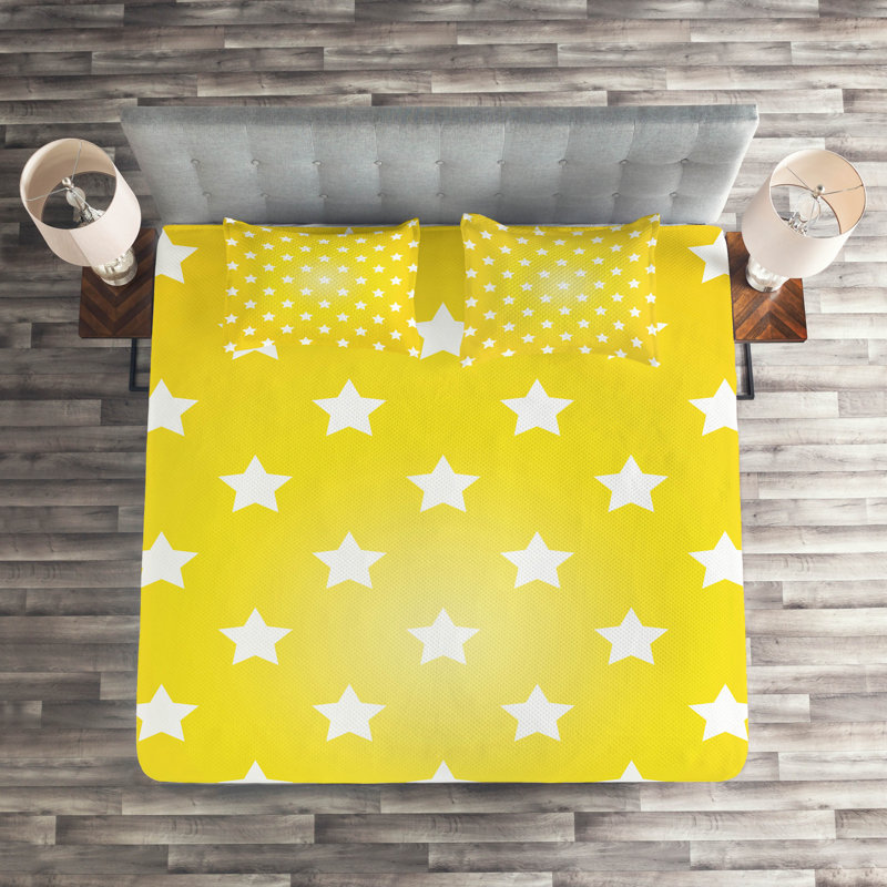Vibrant Polyester Geometric Shapes Coverlet, King Bedspread + 2 Shams