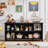 Farmhouse Wood Long Storage Organizer Bookcase-1980090-33435129
