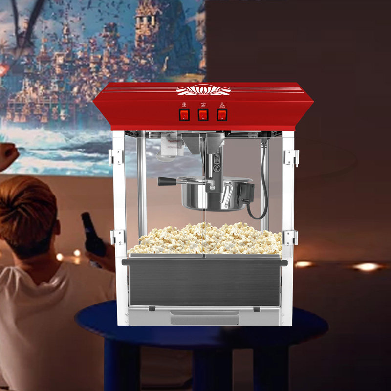 Machine à maïs soufflé en acier inoxydable 12 onces, Rouge