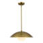 Luminaire suspendu en or brossé 17 po avec verre opale Mire-907901344
