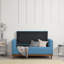 Banc de rangement rembourré Mid-Century moderne gris foncé avec cadre en noyer, L 50 po-1420124288