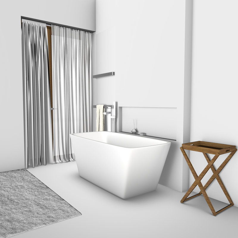 Rosa 59'' x 28.35'' Soaking Acrylic Bathtub