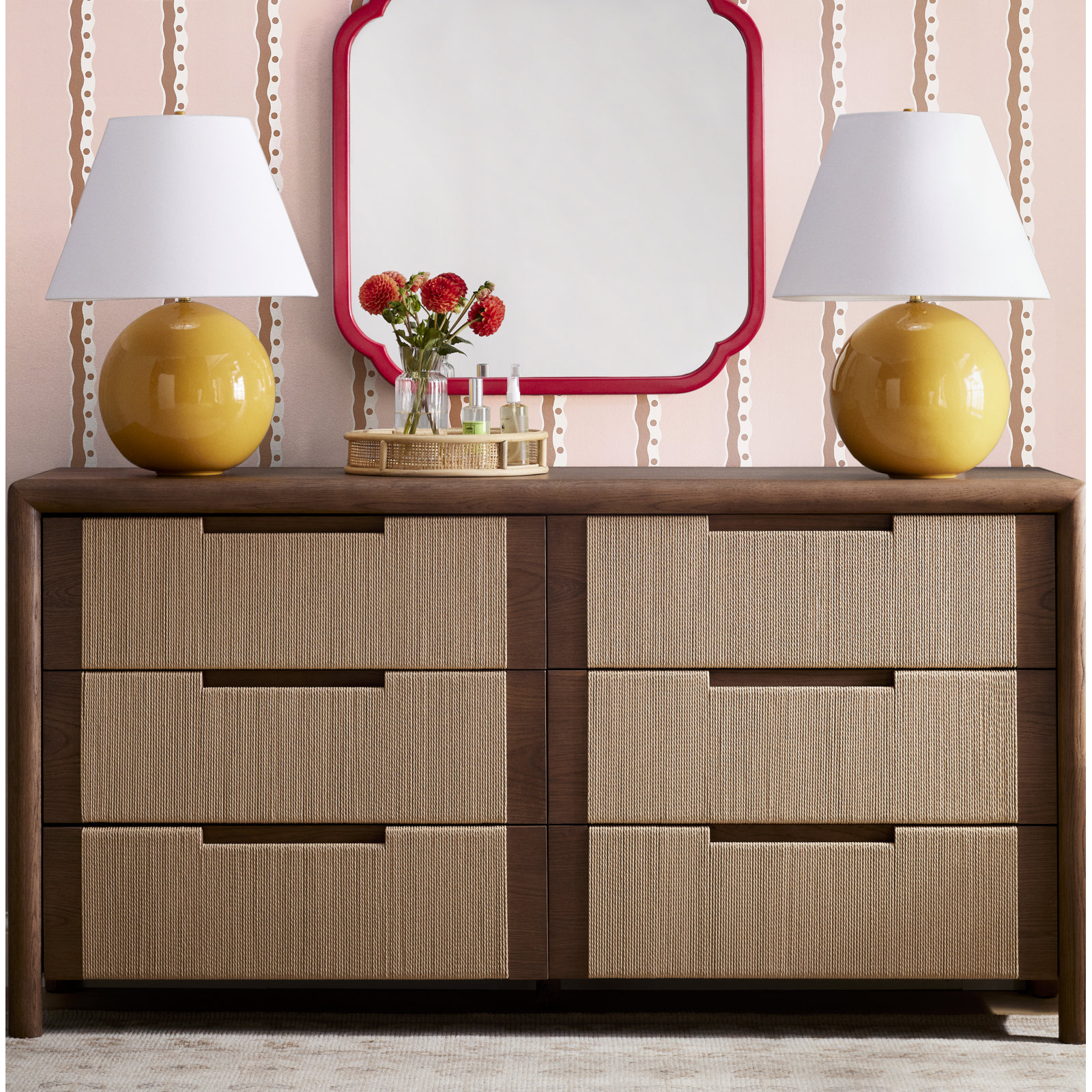 Rumy 6 Drawer Woven Dresser
