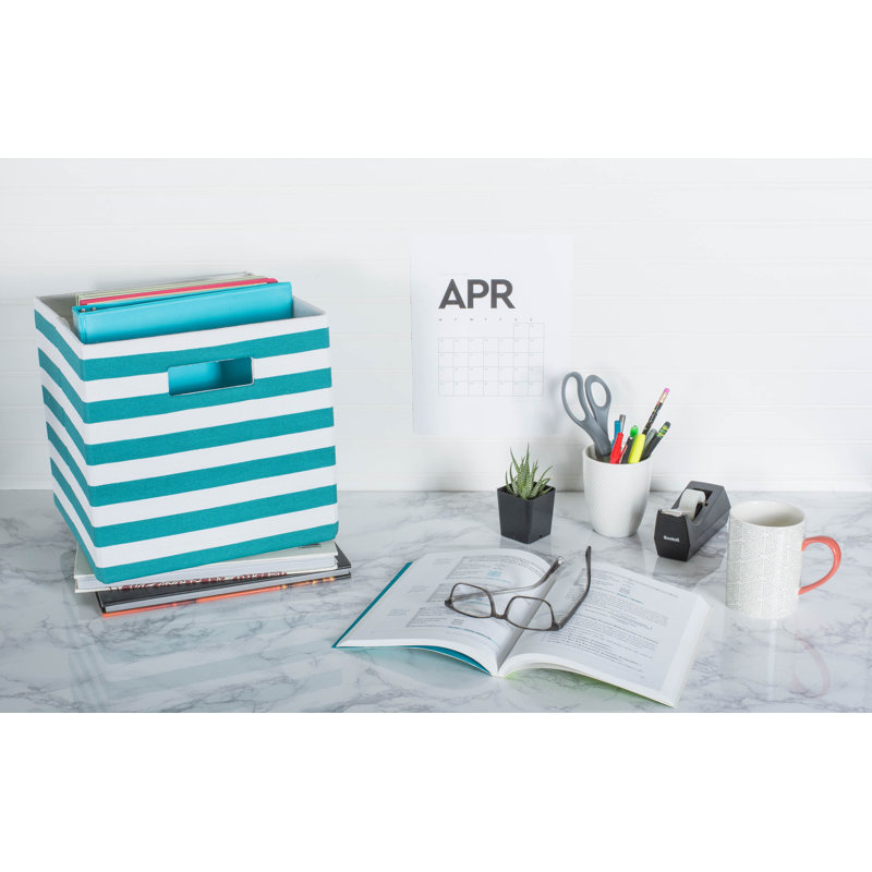 Cube ou bac en tissu Chorleywood, H 13 po x l 13 po x P 13 po, Bleu sarcelle
