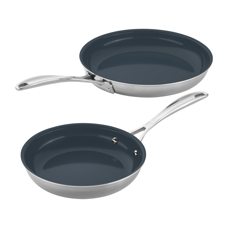 Zwilling Clad CFX 2-piece Stainless Steel Ceramic Nonstick Fry Pan Set