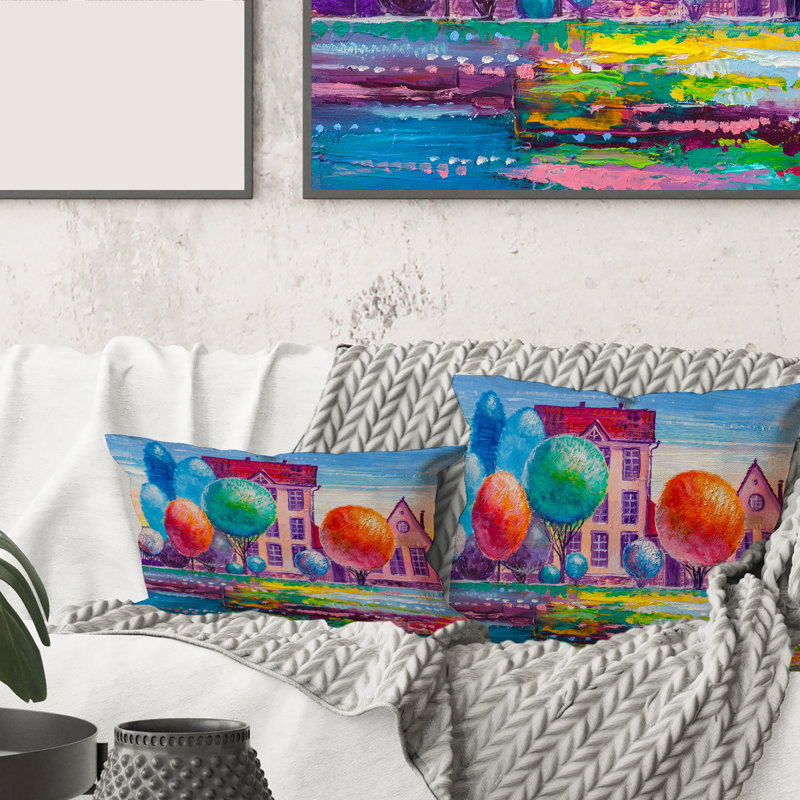 Housse et insert de coussin Daydream House in the Village, 18" x 18"