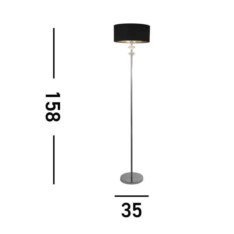 Magee 157.5cm Chrome Traditional Floor Lamp