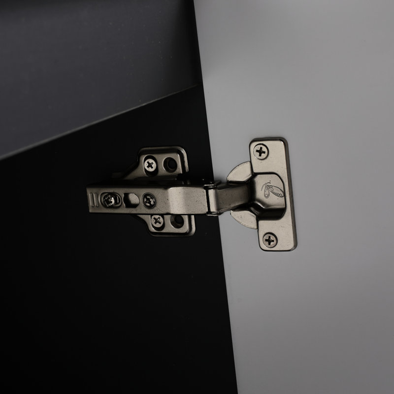 Meuble-lavabo contemporain 30 po, 2 portes à fermeture douce, contreplaqué blanc, lavabo non fourni blanc, non inclus, Blanc