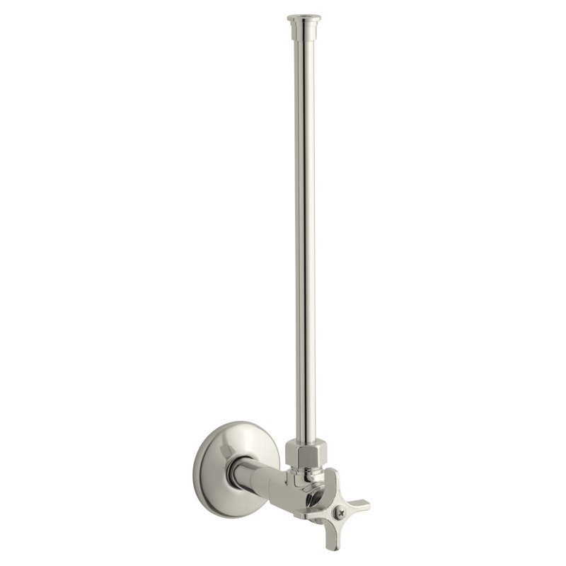 1/2-In NPT Angle Supply With Stop With Cross Handle And Annealed Vertical Tube, Vibrant Polished Nickel