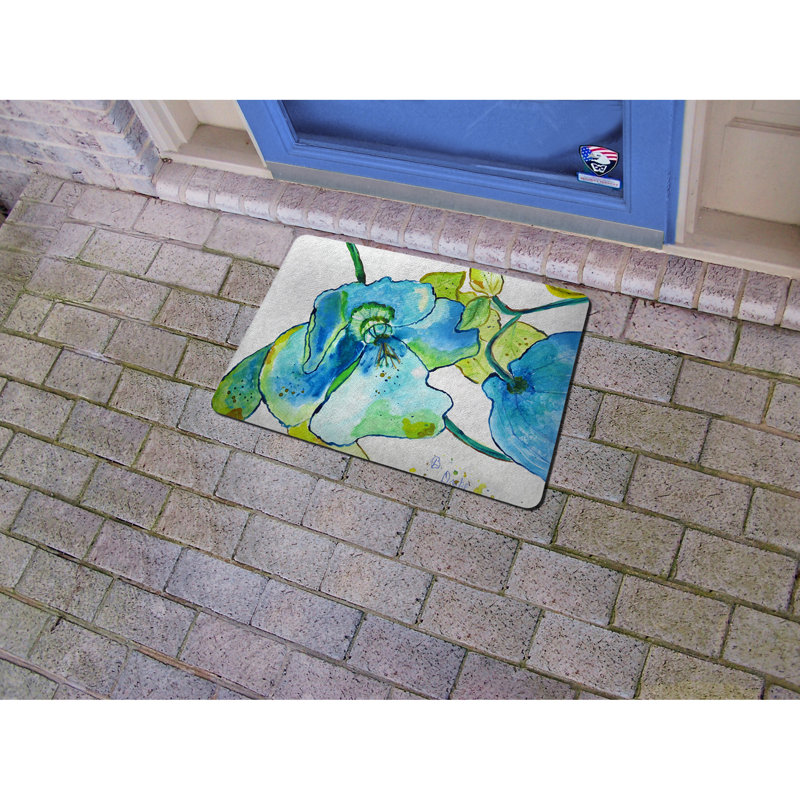 Tapis d’extérieur anti-dérapant 18 po x 26 po hibiscus Loden