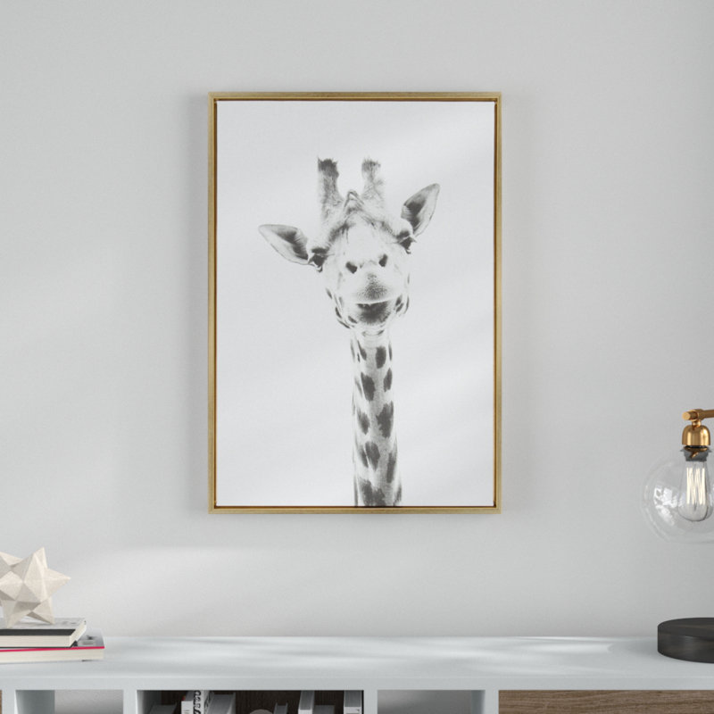«Giraffe» par Simon Te of Tai, reproduction d'art sur toile encadrée, Doré, H 33 po x l 23 po