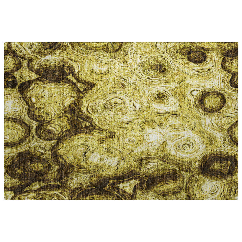 Tapis à poils longs lavable à la machine de qualité supérieure ADS579, Gold, 1'8" x 2'6"