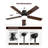 42 Inch Modern Black Ceiling Fan with LED Light, 5 Blades Remote Control Reversible DC Motor - Quiet Energy Efficient Ceiling Fan for Bedroom Living Room