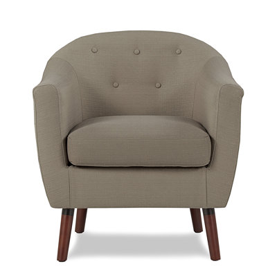 Fabric Upholstered Accent Chair 1Pc Espresso Finish Legs Button Tufted Solid Wood Furniture Living Room Chair -  Corrigan StudioÂ®, 2884A55167B34F8F862A16977FE9656A