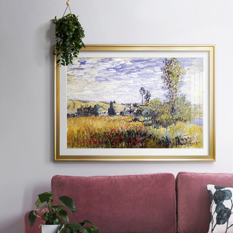 Landscape At Vetheuil, 1880, reproduction d'art sur papier, Or, H 15 po x l 21 po x P 1,5 po
