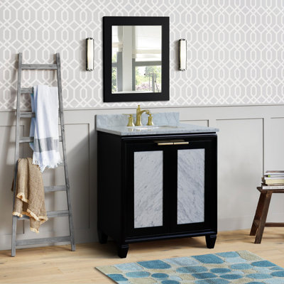 Schreck 31'' Single Bathroom Vanity with Carrara Marble Top