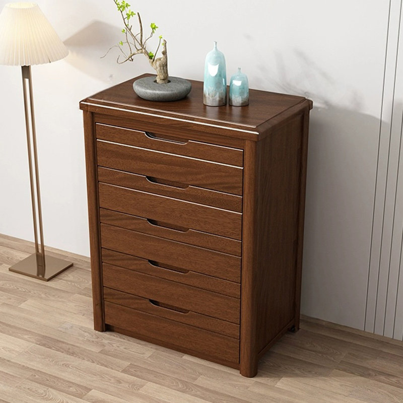 Armoire d'appoint en bois massif brun noisette, H 45,28 po x l 27,56 po x P 17,72 po, Brun noyer