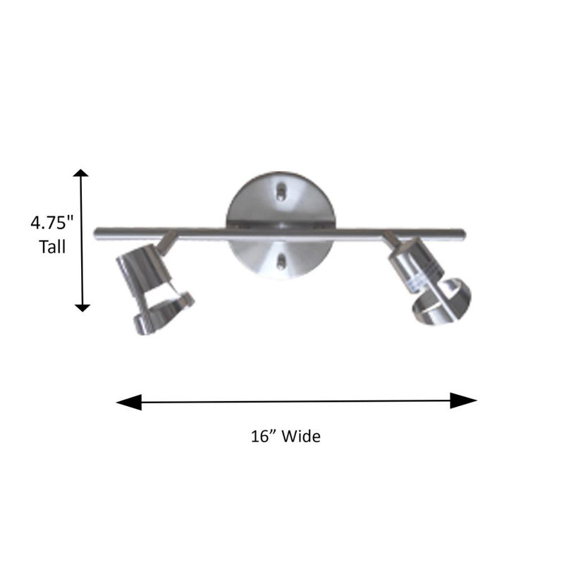 Charles 16'' 2 -Light Fixed Track Track Kit with Dimmable