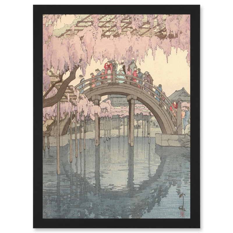 Garden Kameido Bridge Hiroshi Japan - Single Picture Frame Painting