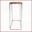 Table basse en bois recyclé Boho Glam avec structure en acier argenté, design durable fabriqué à la main pour le salon