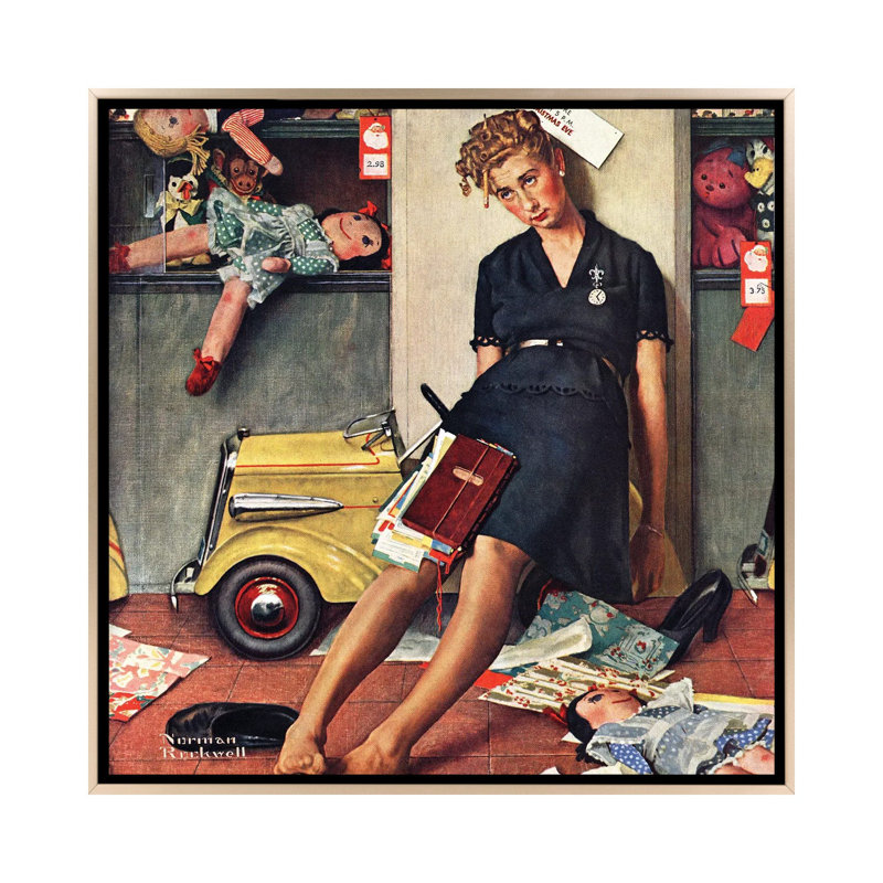 «Santa's Helper», reproduction d'art sur toile encadrée, H 26 po x l 26 po, Impression encadrée sans passe-partout, Champagne