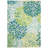 Sunshine Modern Plant Design Performance Outdoor Rug Green/Blue/Ivory-83453879