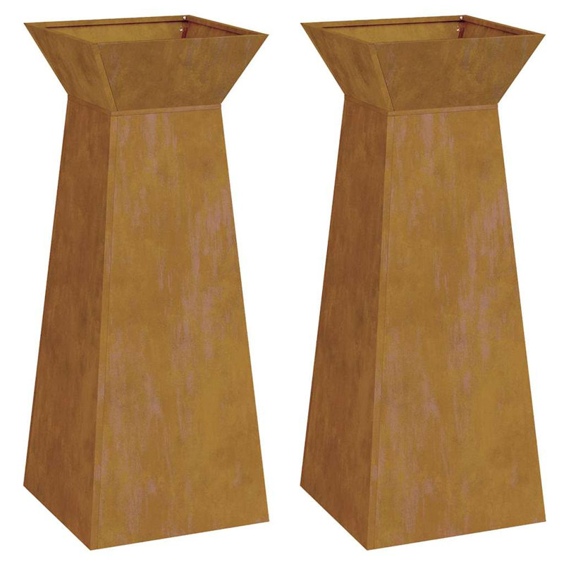 Pillar Planter Garden Outdoor Decor Modern Display Stand Terrace Holder, 100cmH x 40cmW x 40cmD, Silver