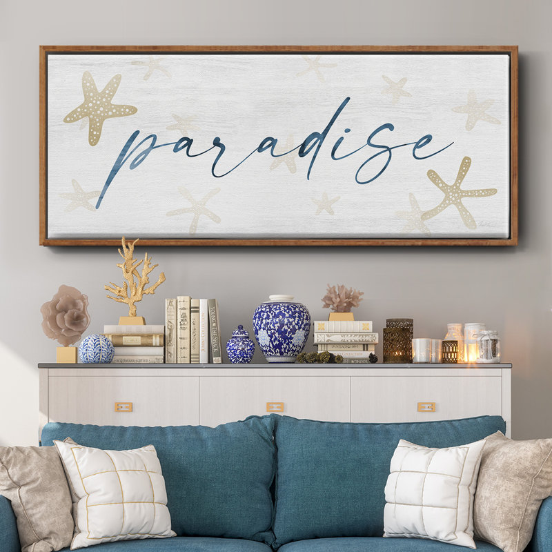 Paradise- Framed Canvas, 8" H x 20" W