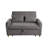 Justine 54" Brown Corduroy Convertible Sleeper Loveseat