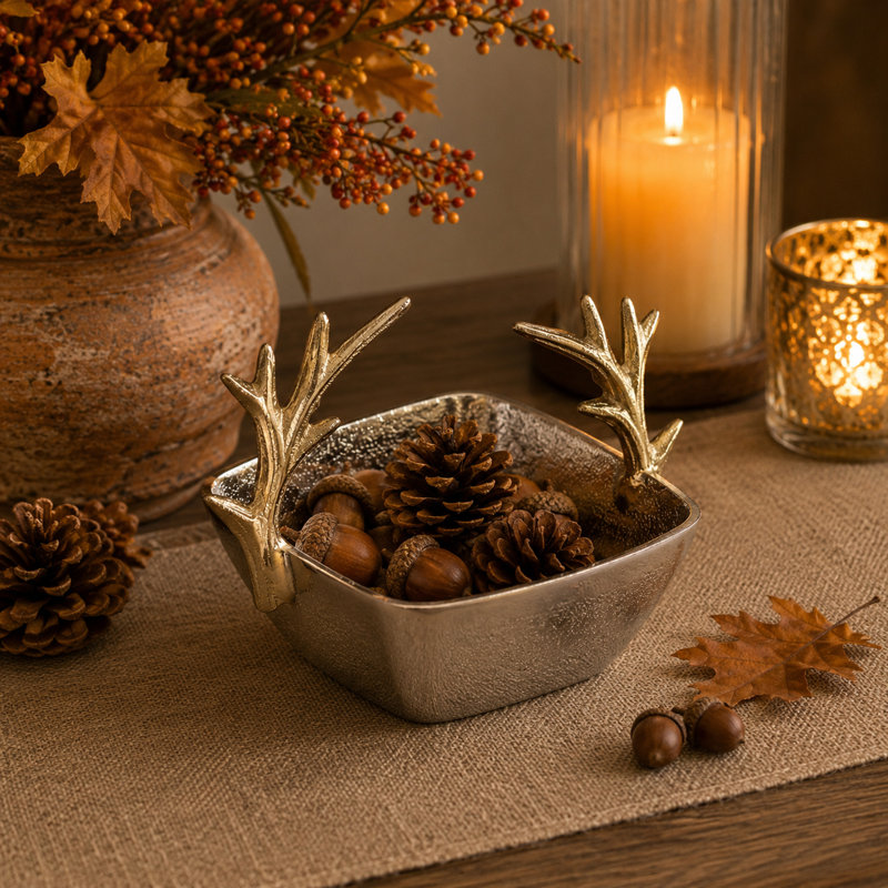 Bol décoratif - conception de poignée de branche sculptée, décor de table rustique pour table basse, table de salle à manger, vestibule et décor saisonnier