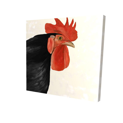 Toile de poule noire | Art animalier de ferme pour la décoration intérieure