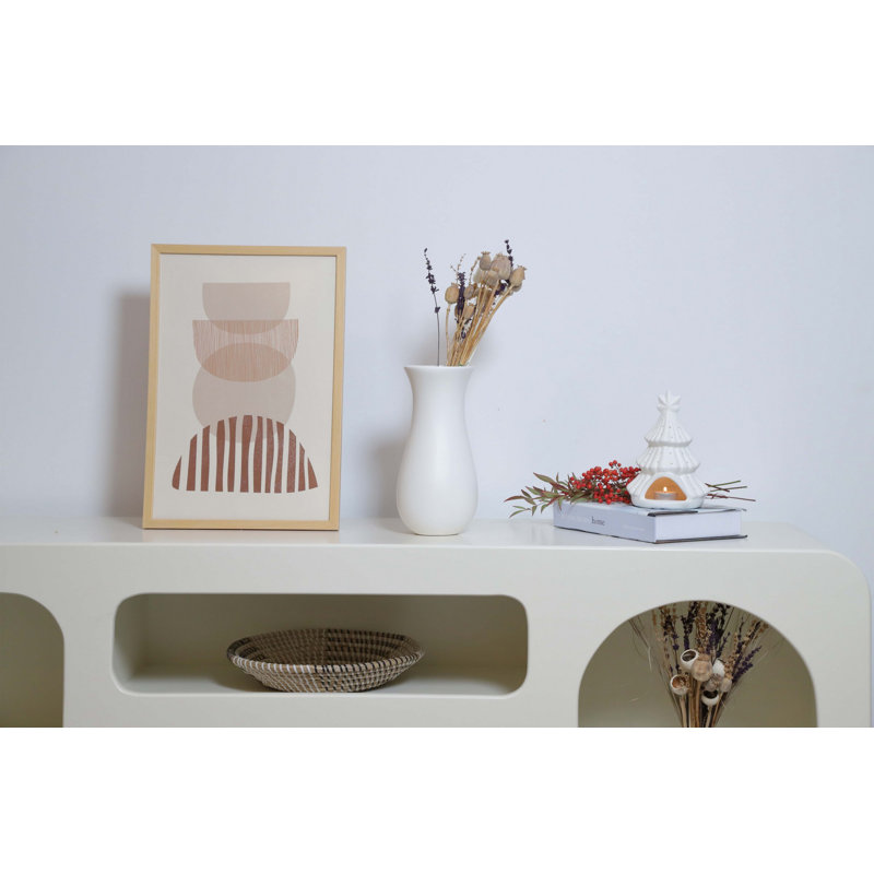 Elegant White Ceramic Vase, 5.1 x 5.1 x 10.8 Inches | 100% Durable Ceramic Construction | Perfect for Floral Arrangements & Home Decor, Adds a Touch of Sophistication to Any Room