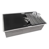 Ruvati 33-inch Workstation Two-Tiered Ledge Kitchen Sink Undermount 16 Gauge Stainless Steel
