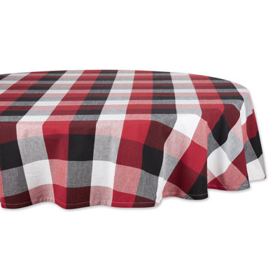 Chasten Checkered 100% Cotton Round Tablecloth