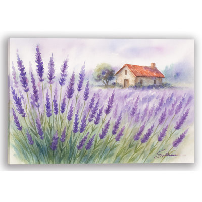 "Lavender Cottage Escape", art mural sur toile tendue