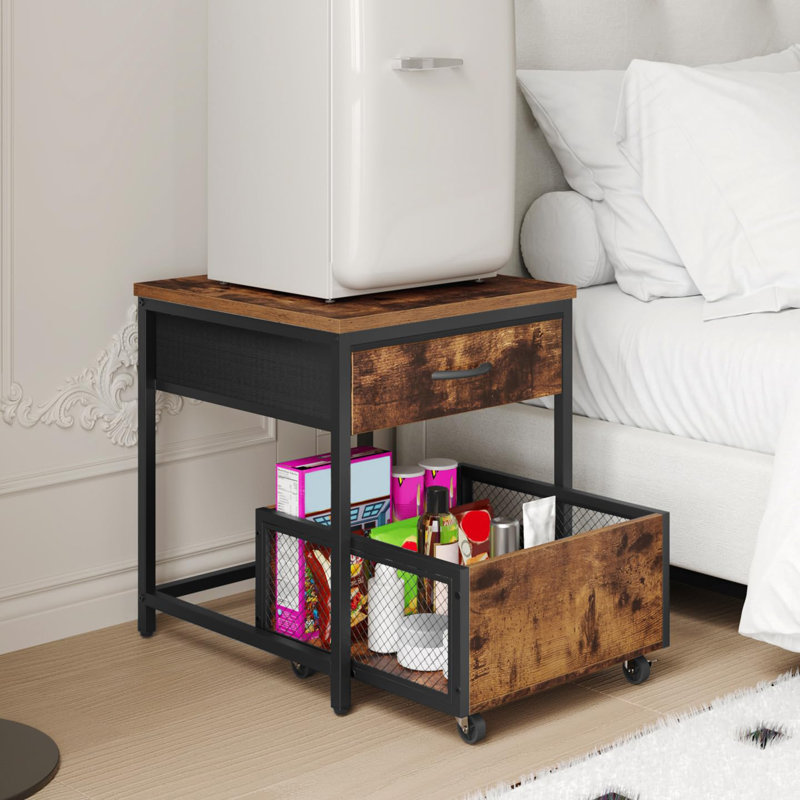 Table d'appoint carrée 19,7 pouces, Brun rustique