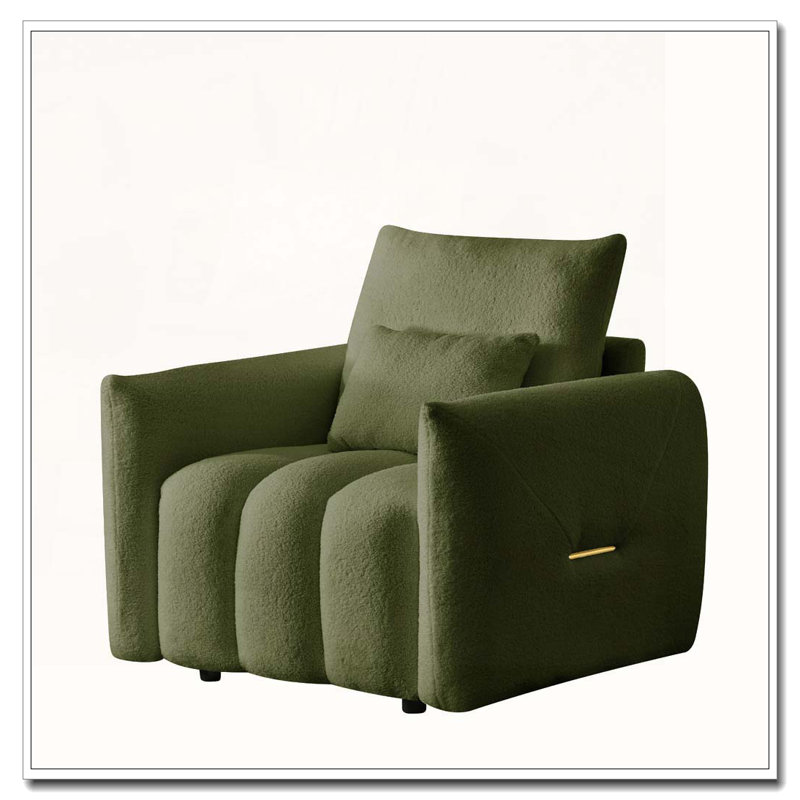 Teddy Upholstered Lounge Chair, Army Green
