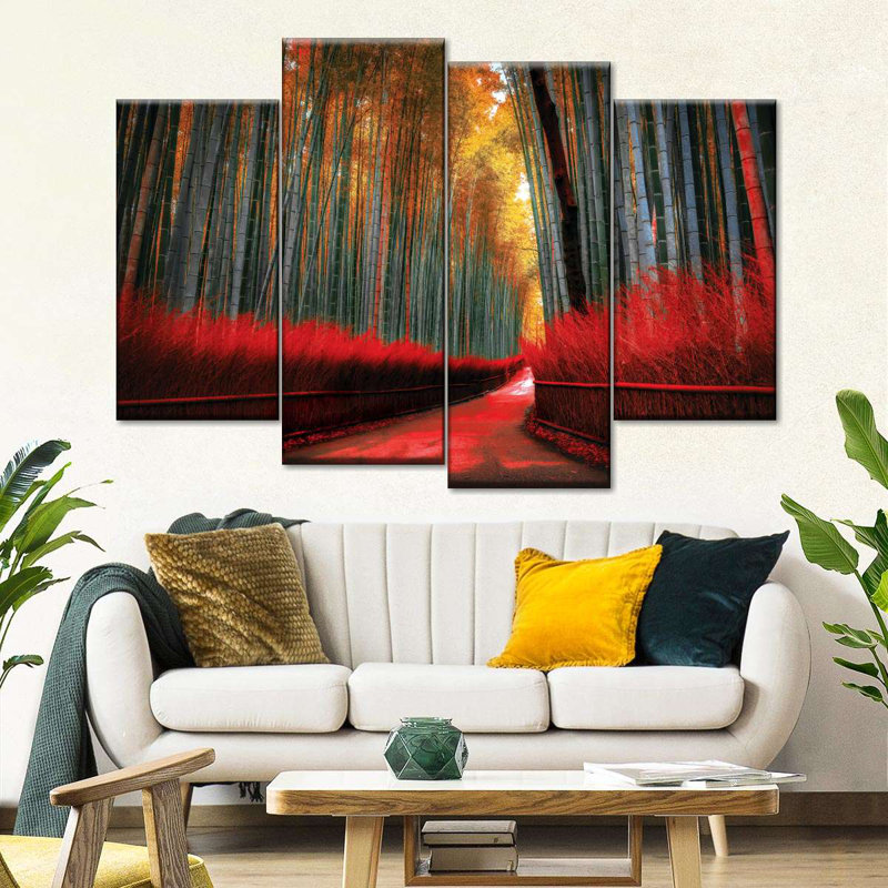 Impression sur toile Arashiyama Bamboo Trail, H 22 po x l 36 po x P 1 po