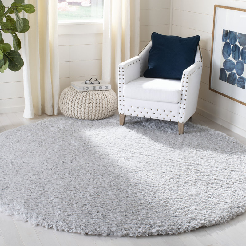 Madrid Shag 200 Performance Solid Color Rug, Round 5'3"