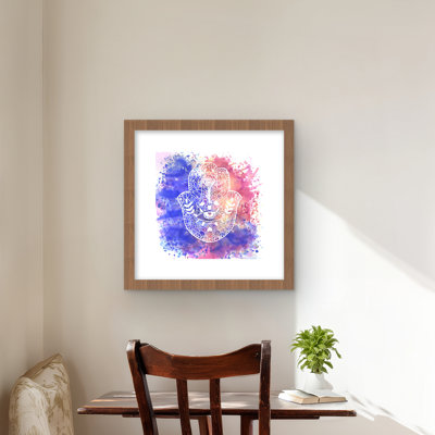 Hamsa Hand - Illustrative Bedroom Framed Matted Print Decor