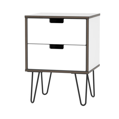 Fully Assembled Fairbury 2 Drawer Bedside Table