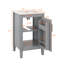 Petit meuble-lavabo de 20 po avec lavabo en céramique, armoire de salle de bain avec porte à fermeture douce, support de rangement et tablettes réglables-799719500