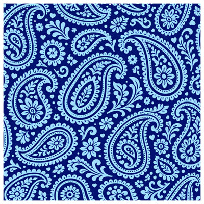 Couvre-lit matelassé à motif floral bleu Paisley toutes tailles