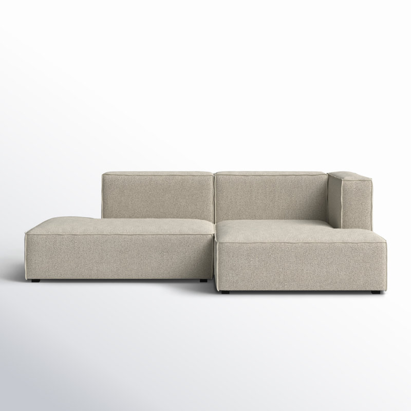 Shonnard Upholstered L-Shaped Sectional, Taupe Performance Boucle, Right Hand Facing