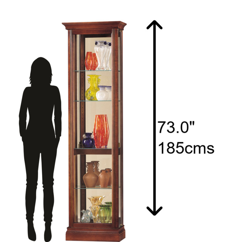 Vitrine Gregory Curio, colonnes en roseau, moulure profilée, portes d'accès latérales
