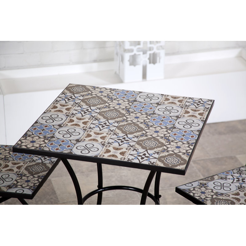 Square 3 - Piece 2 - Person 60Cm L Outdoor Bistro Set